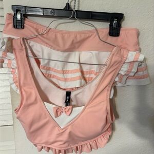 Hot Topic Pink and White Sailor Bikini 2 PC SET. NWOT.
